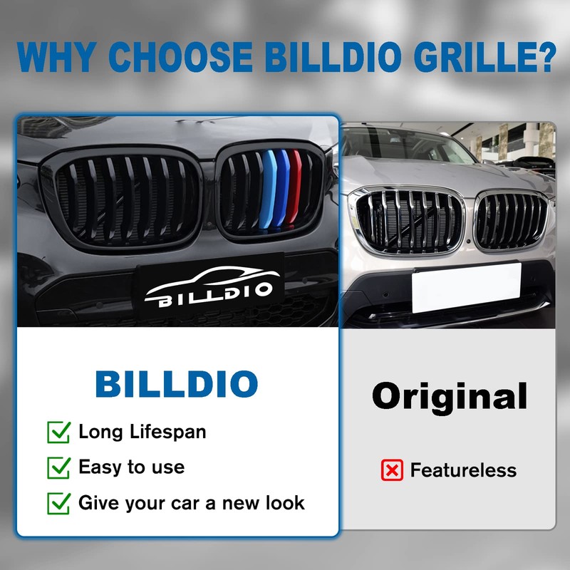 BILLDIO G01 G02 Color Grille，Front Kidney Single Slat Grill For