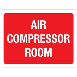 Air Compressor Room Red Landscape - Wall Sign Facility Signs 8"x12" Metal Sign Danger Warning Man Cave Yard Indoor Or Outdoor