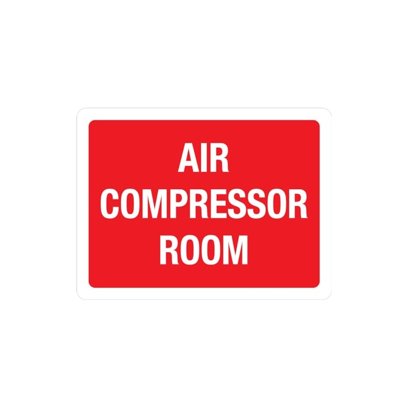 Air Compressor Room Red Landscape - Wall Sign Facility Signs