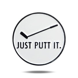 The Birdie Lounge Just Putt It Golf Ball Marker – Premium Enamel Golf Accessories – 1.25” x 2mm Golf Ball Marker – Custom Designed – for Personalizing Your Golf Game