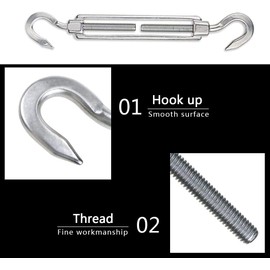 KAHEIGN M6 Awning Attachment Set, 28 Pcs Heavy Duty Sun Shade Sail Stainless Steel Hardware Kit for Triangle Square Rectangle Sun Shade Sail Installation