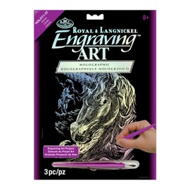 Royal & Langnickel Glow In The Dark Engraving Art A4 Size Unicorns Designed Painting Set