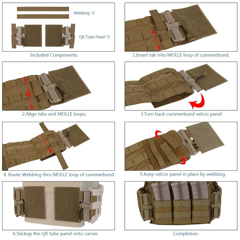 KRYDEX GEAR Tactical Vest Molle Quick Release Set, Quick Disconnect