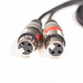 Seismic Audio SAXMRM-2x3, 3' Dual XLR Female to Dual RCA Male Patch Cable, Effects DJ
