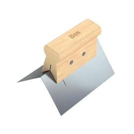 Bon Outside Corner Tool Stainless Steel 90 degree Blade with Durable Wood Handle | Clean Finishing on Drywall, Plaster, Mortar, and Stucco Corners