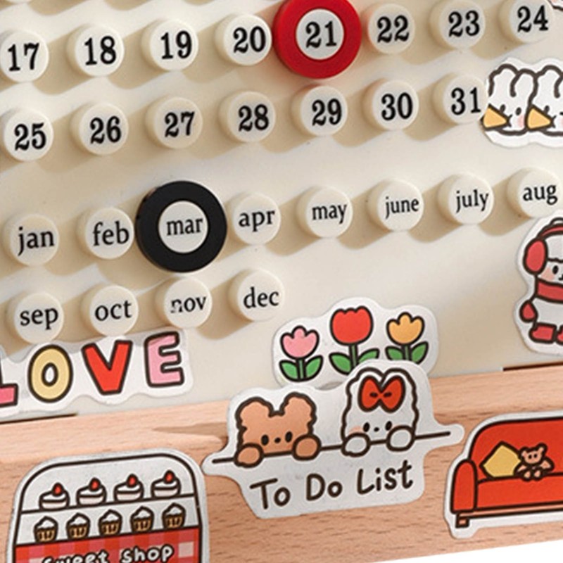 Desk Date Planner Integrated Molding Ring Table Calendar Ornaments for