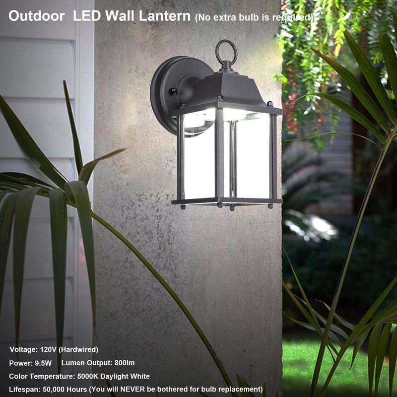 LIT-PaTH Outdoor LED Wall Lantern, Wall Sconce as Porch Lighting