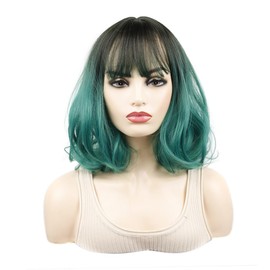 FRCOLOR 1pc Gradient Short Curly Wig for Women Natural-looking Synthetic Hairpiece Straight Lightweight Comfortable for Cosplay Special Occasions