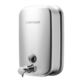 interhasa! Wall Mounted Soap Dispenser, Stainless Steel Soap Dispenser, Wall Mounted, Hygienic Easy Push Soap Dispenser, Polished Stainless Steel