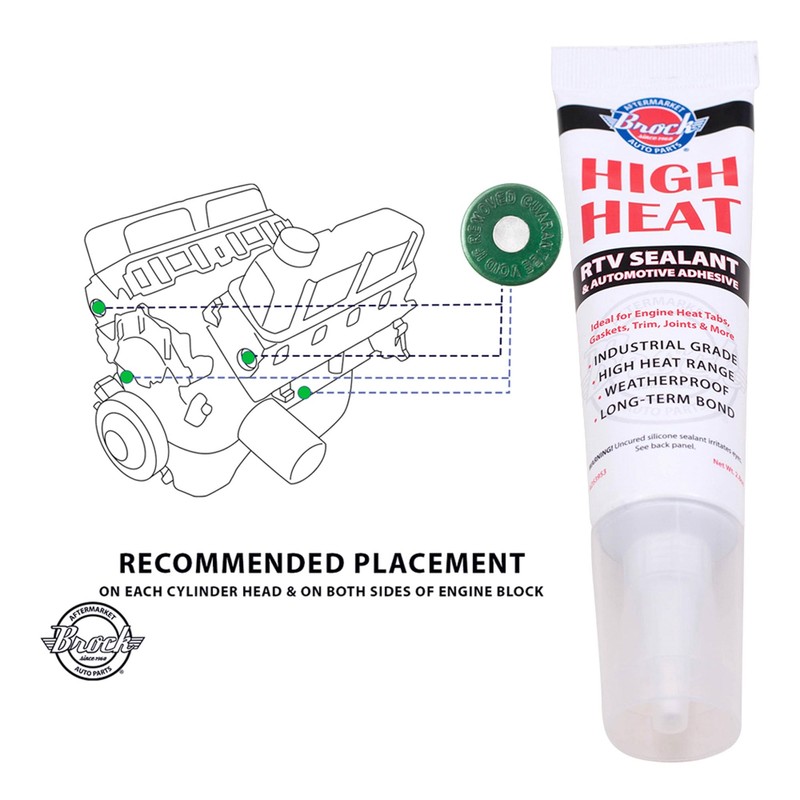 Brock Diesel Engine Heat Tabs with High Heat Adhesive -