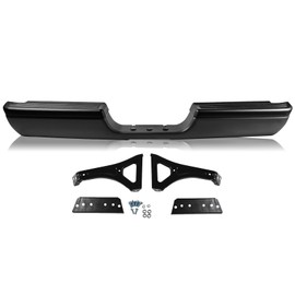 SOCKIR Anti-Rust Coating Rear Bumper Assembly Fits for 1994-2001 Dodge Ram 1500 & 1994-2002 Ram 2500 3500 Fleetside/Styleside Models Only w/Step Pads Black Steel