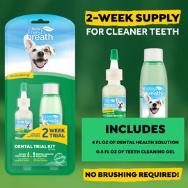 Fresh Breath by TropiClean - Oral Care Trial Kit - For Dogs, Pets, Cats - Clean Teeth, Healthy Mouth, No Brushing - Helps Remove Plaque & Tartar