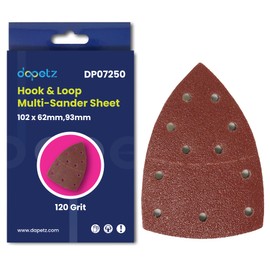 Dapetz ® Mouse Sanding Pads 10Pcs 102 x 62mm, 93mm Detail Triangle Sander Pads Sheets Durable Dust-Free 11-Holes Electric Sander Sandpaper Hook and Loop 120 Grits