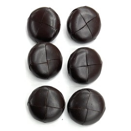 Premium 6 GenuineBrown Leather Button Set -1-1/16" or 3/4" INCH - Replacement Button Set for Harris Tweed, Camel-Hair, Cashmere, & High-End Sport Coats (6-1 1/6'' Brown Leather Buttons)