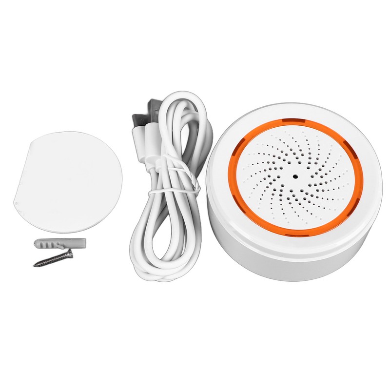 Smart Indoor Sound and Light Alarm USB Battery Dual Power