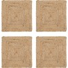 Jute Braided Placemats 12x12 Inches - Natural, Farmhouse Reversible Woven