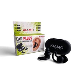 KIAMO1407 Black 3D Oval Shape Ear Plugs for Adults Maximum Comfort and Noise Cancellation Ideal for Side Sleepers, School, Swimming, Work, Travel and Parties.Reduce Noise Effectively