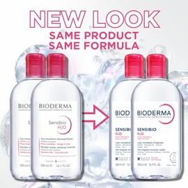 Bioderma - Agua limpiadora micelar calmante Sensibio H2O y solución desmaquillante para piel sensible, rostro y ojos, 16.7 onzas líquidas, paquete de 