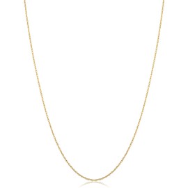 Kooljewelry 10k Yellow Gold Rope Chain Pendant Necklace (0.7 mm, 24 inch)