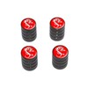 GRAPHICS & MORE Dragon Red - Tire Rim Valve Stem Caps - Black