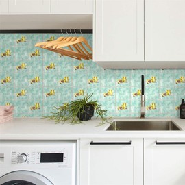 LZH-LP Self-Adhesive Wallpaper 17.7"×236" Paper for Wall Retro Peel & Stick Wallpaper Clouds Food Wine Stitching Vinyl Wallpaper for Wall Decal