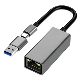 Gitifo® Adaptador Ethernet USB Type C 3.0 A RJ45 Con Adaptador OTG USB Tipo C A USB 3.0 5Gbps Compatible Con MacBook Pro/MacBook Air/Dell XPS/Galaxy