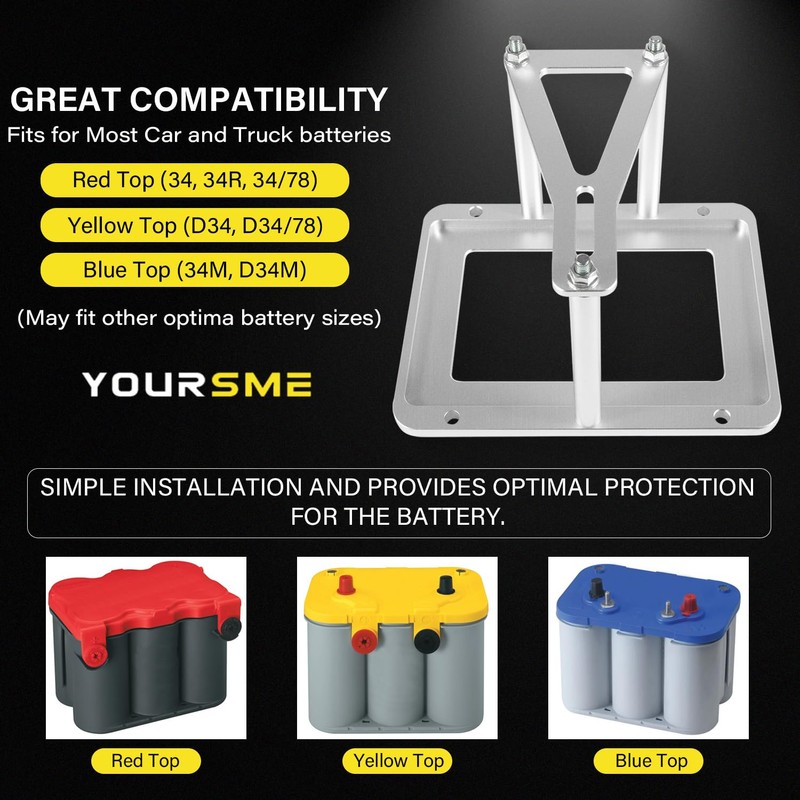 Universal Battery Tray Hold Down Trunk Relocation Box - Billet