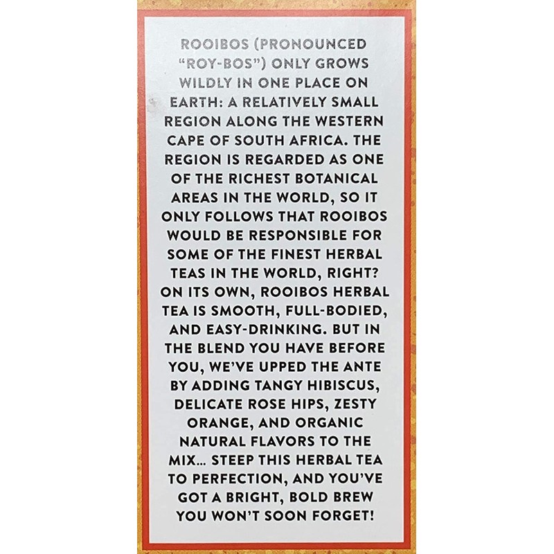 Trader Joes Organic Blood Orange Rooibos Herbal Tea Blend, Flavored
