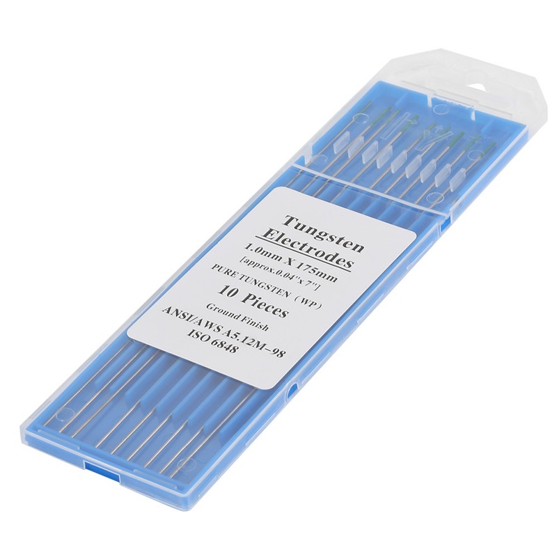 10Pcs Pure Tungsten Electrodes WP Green Tip for AC Tig