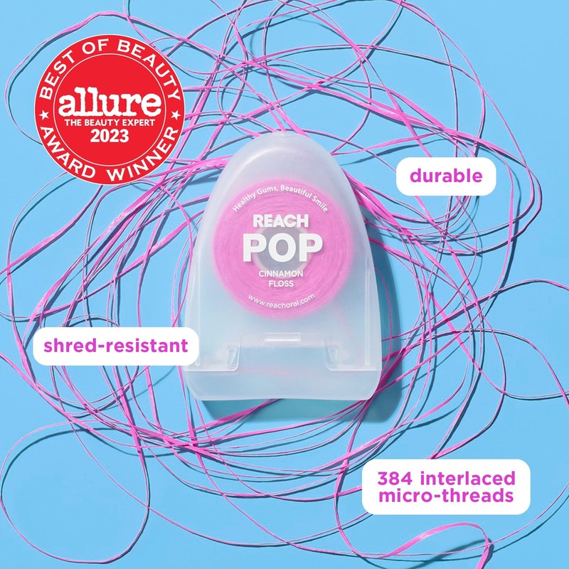 Reach POP Dental Floss 55YD | Cinnamon | 3 Pack