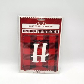 Holiday Time Banner Holiday Time Buffalo Check Plaid Glitter Happy Holidays Red Black