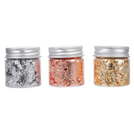 FOMIYES 3 Gold Foil Paper Shreds Nail Art Supplies Nail Decor Nail Art Patches Nail Art Studs Foil Nail Studs Gilding Flakes Nail Art Foil Glittering Foil Flakes Nail Foil Tin Foil