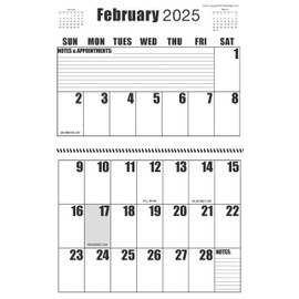 Large Print Wall Calendar 2025 Letter Size