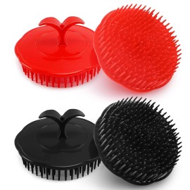 Clean 4 Pack Hair Scalp Exfoliator Brush Scalp Scrubber for Wet or Dry Hair Deep Clean