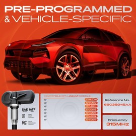 A-Premium 4PCS Pre-Programmed TPMS Sensor Tire Pressure Monitoring Sensor - Compatible with Jaguar XF 2009 2010 2011 2012 2013 2014 2015-315MHz - Relearn Required - Replace 68038945AA