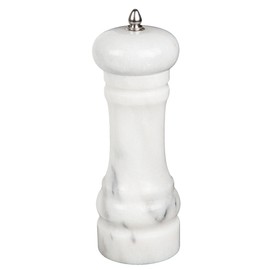 Creative Home Natural Marble Stone Pepper Spice Grinder, 2-3/8" Diam. x 6" H, Off-White (patterns may very)
