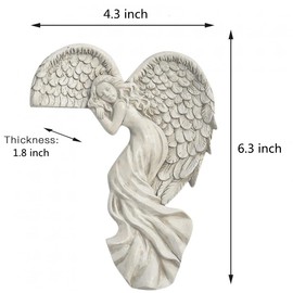 Door Frame Angel Decor Statues 3D Creative Statue Art Wall Sculpture Left/Right Corner Angel Figurine Resin Angel Wings Ornaments Farmhouse Door Sitters for Outdoor Garden Living Room Bedroom Office