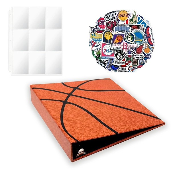 Basketball Card Binder with 50 Transparent Sleeves & A Sticker