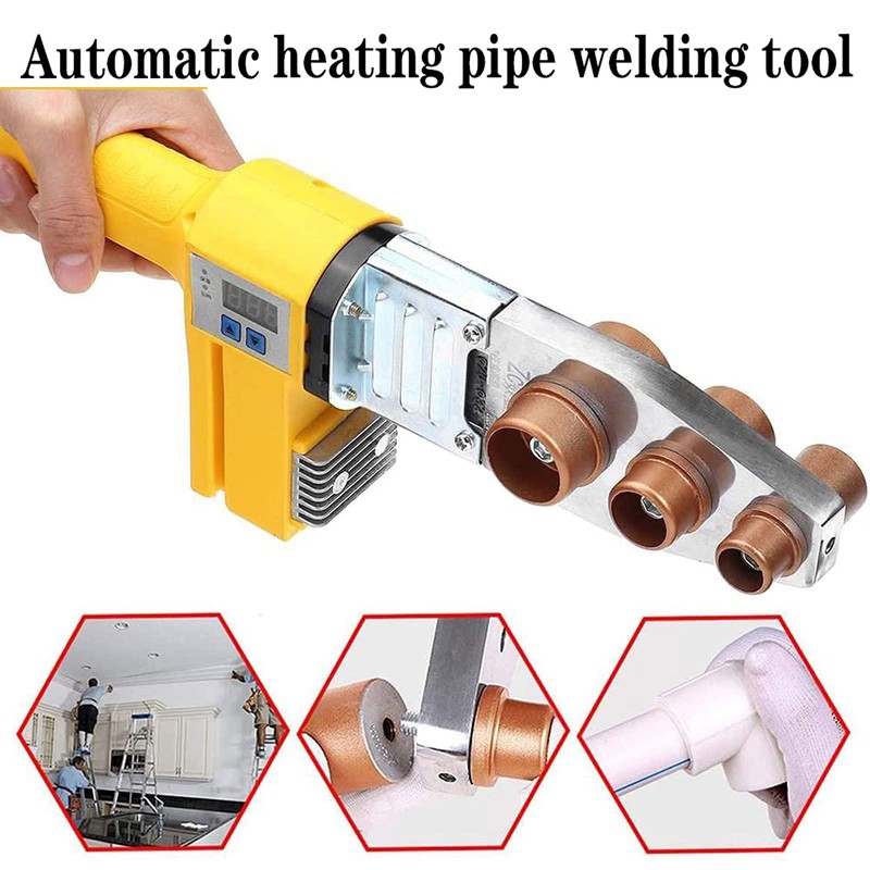 Plastic pipe welding tool，Plastic welder kit Contains welding heads of
