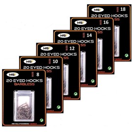 Barbless Eyed Course Fishing Hooks Size 16