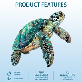 GLOBLELAND Vintage Metal Sea Turtle Tin Sign Retro Marine Life Plaque Poster Metal Wall Decorative Tin Signs for Home Restaurant Coffee Shop Club Bar Decoration