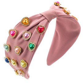 scicent Women's Fashion Headbands Sparkly Beaded Hair Bands for Girls Embellished Retro Rhinestone Head Band Bridesmaid Hair Accessories Wide Top Knot Hairbands for Wedding Party - 27522