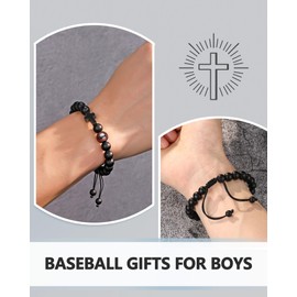 UNGENT THEM Baseball Accessories Stuff Baseball Gifts for Boys 8-12 Senior Night Cross Bracelet Gifts for Teens Teenage Boys