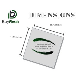 BuyPlastic Natural White Teflon PTFE Virgin Plastic Sheet 1/2" Thick, Size 12" x 12" Formable Fluoropolymer Board Dimensions - 11.75 in x 11.75 in