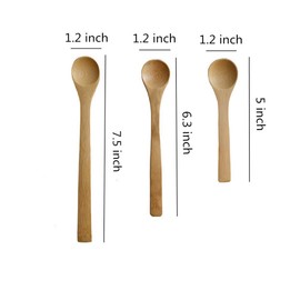 Small Bamboo Spoons, Set of 6 Multi-size Soup Spoons Mini Tasting Spoons Wooden Teaspoon for Coffee Tea Jam Herbs Salts and Desert