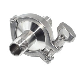 Beduan Stainless Steel 3/4 Inch NPT Male Threaded Sanitary Pipe Fittings Tri Clamp Tri clover Set TC(Pipe Size: 3/4" MPT DN25)