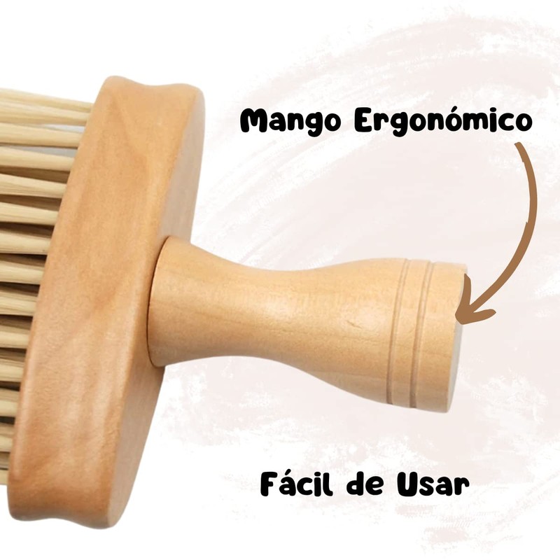 Cepillo Madera Limpieza De Cuello Barbería Corte De Pelo 1pz