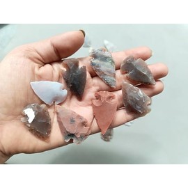 Jet International Arrowheads Pack of 50 Mix Approx. 0.75 inch - 1.25 inch Agate Stone New Age Metaphysical Free Booklet Crystal Therapy Healing Spiritual Divine India Image is JUST A Reference