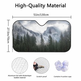 Winter Mountains Front Windshield Sun Shade Accordion Folding Auto Sunshade for Car Truck SUV-Blocks UV Rays Sun Visor Protector