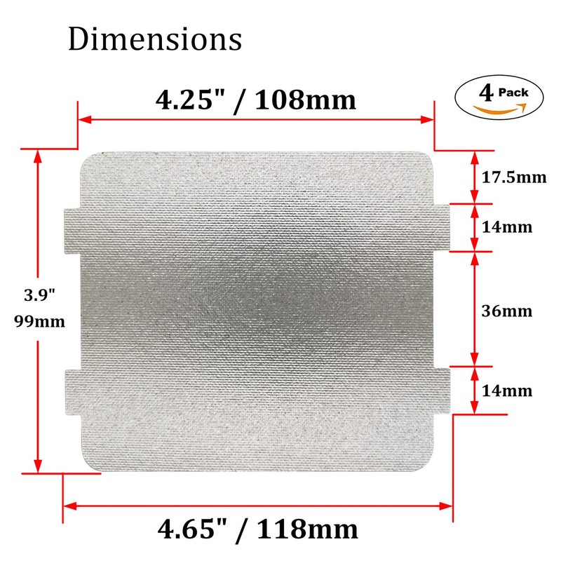 Microwave Waveguide Cover Mica Sheet Replacement Compatible with 5304464061, 3.9"